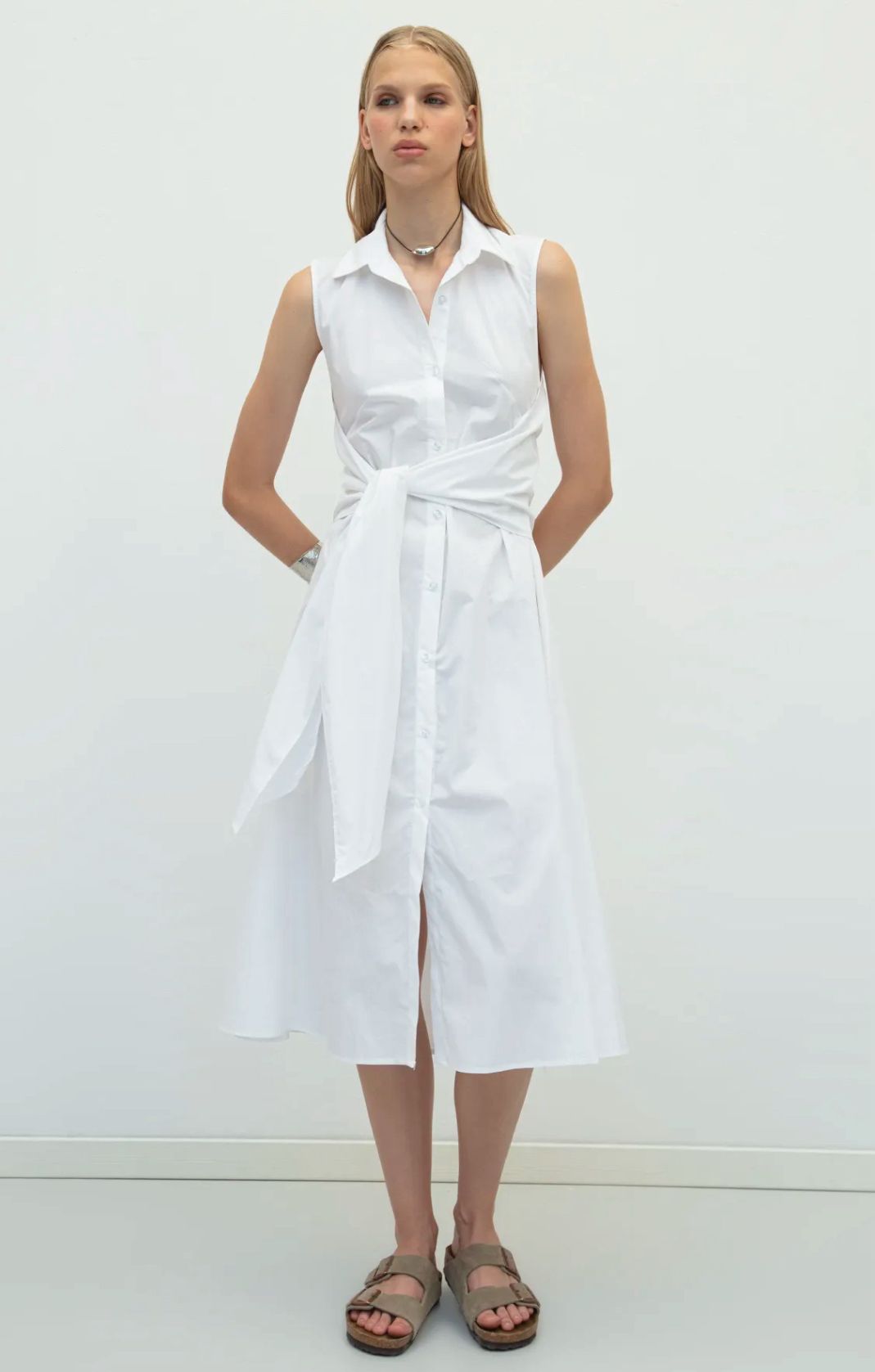 Sleeveless Shirt Dress
