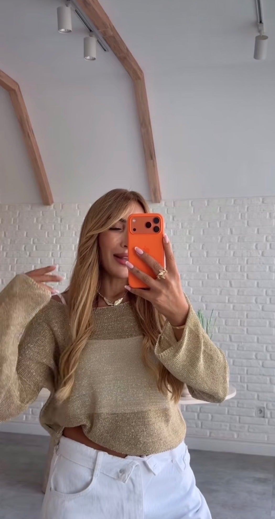Metallic sweater