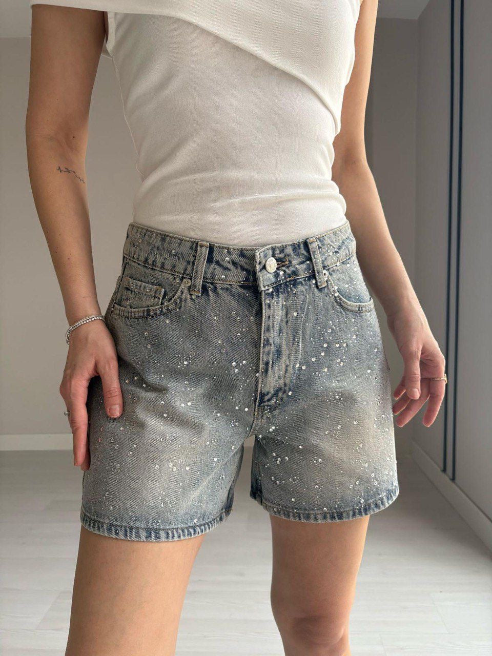 Sparkle Denim Shorts