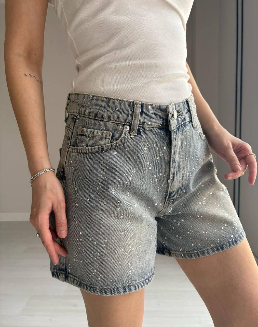 Sparkle Denim Shorts