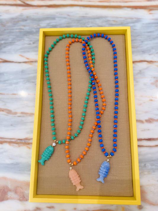 Resin fish necklaces