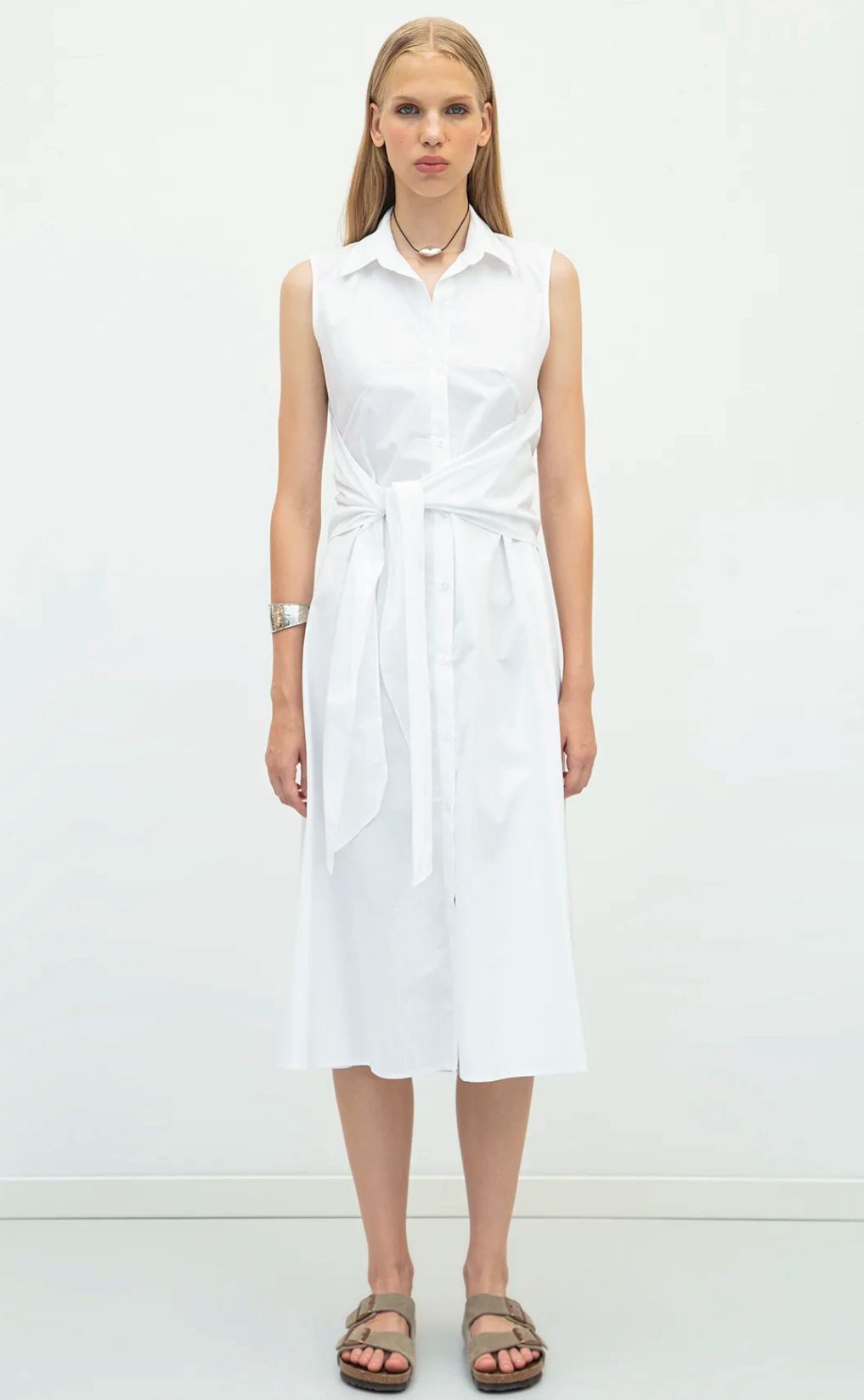 Sleeveless Shirt Dress