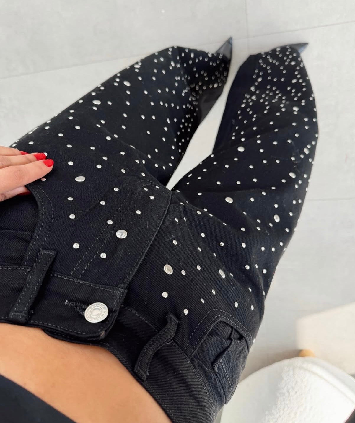 Studded jeans