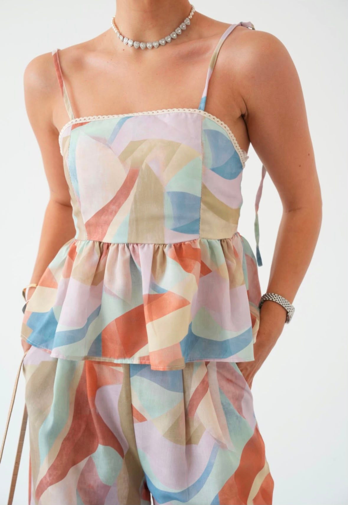 Pastel mosaic pants