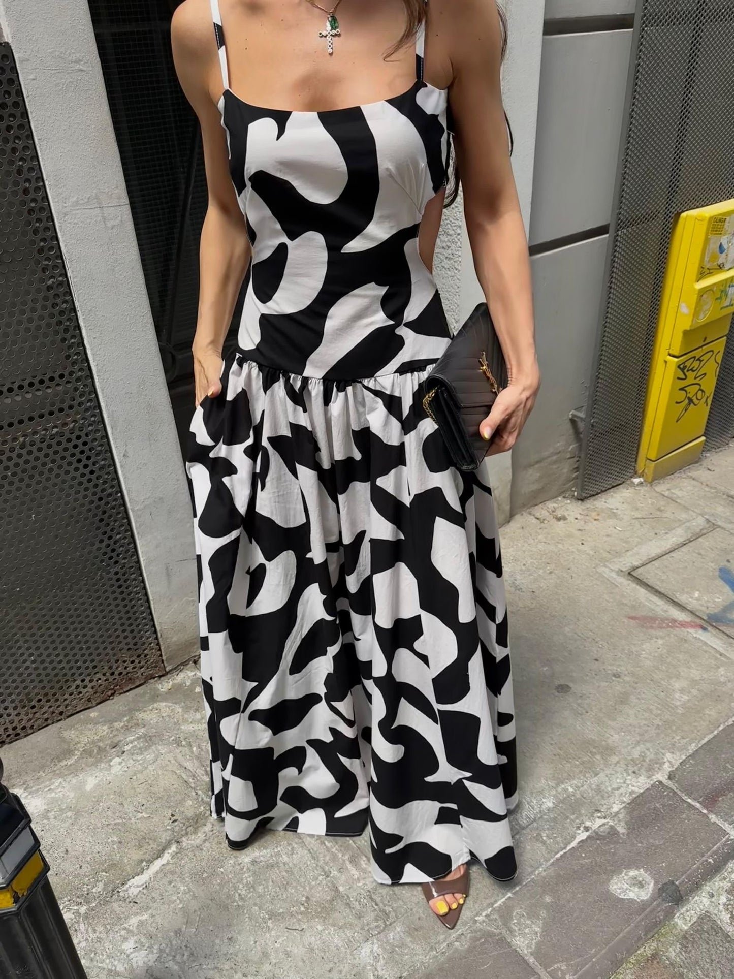 Open Back Black Dress
