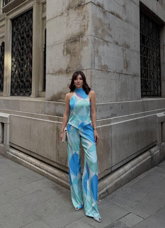 Abstract blue pants