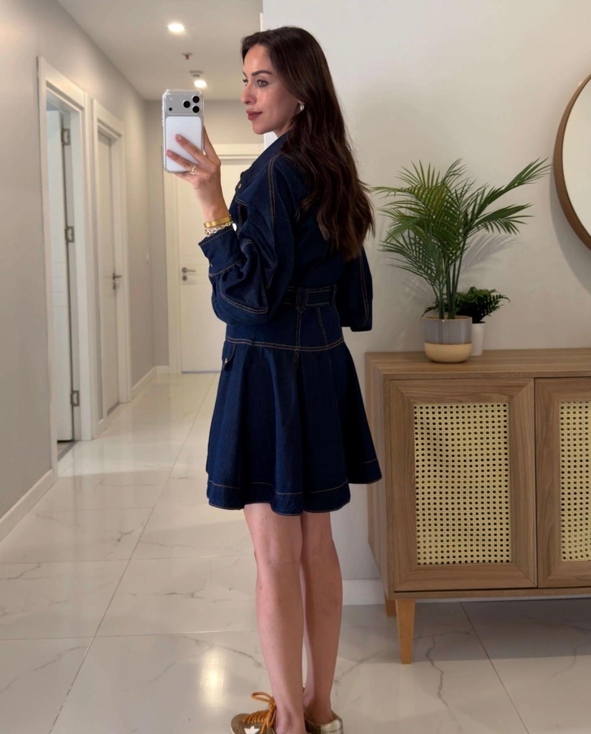 Utility denim dress