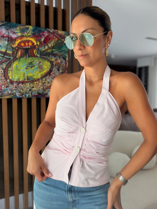 Blush halter top