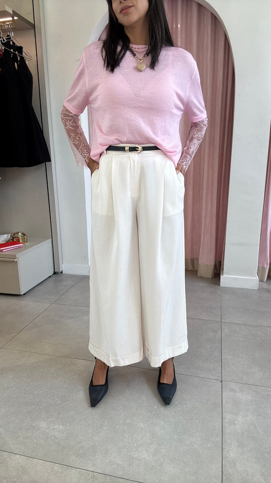 Ivory Belt Pants