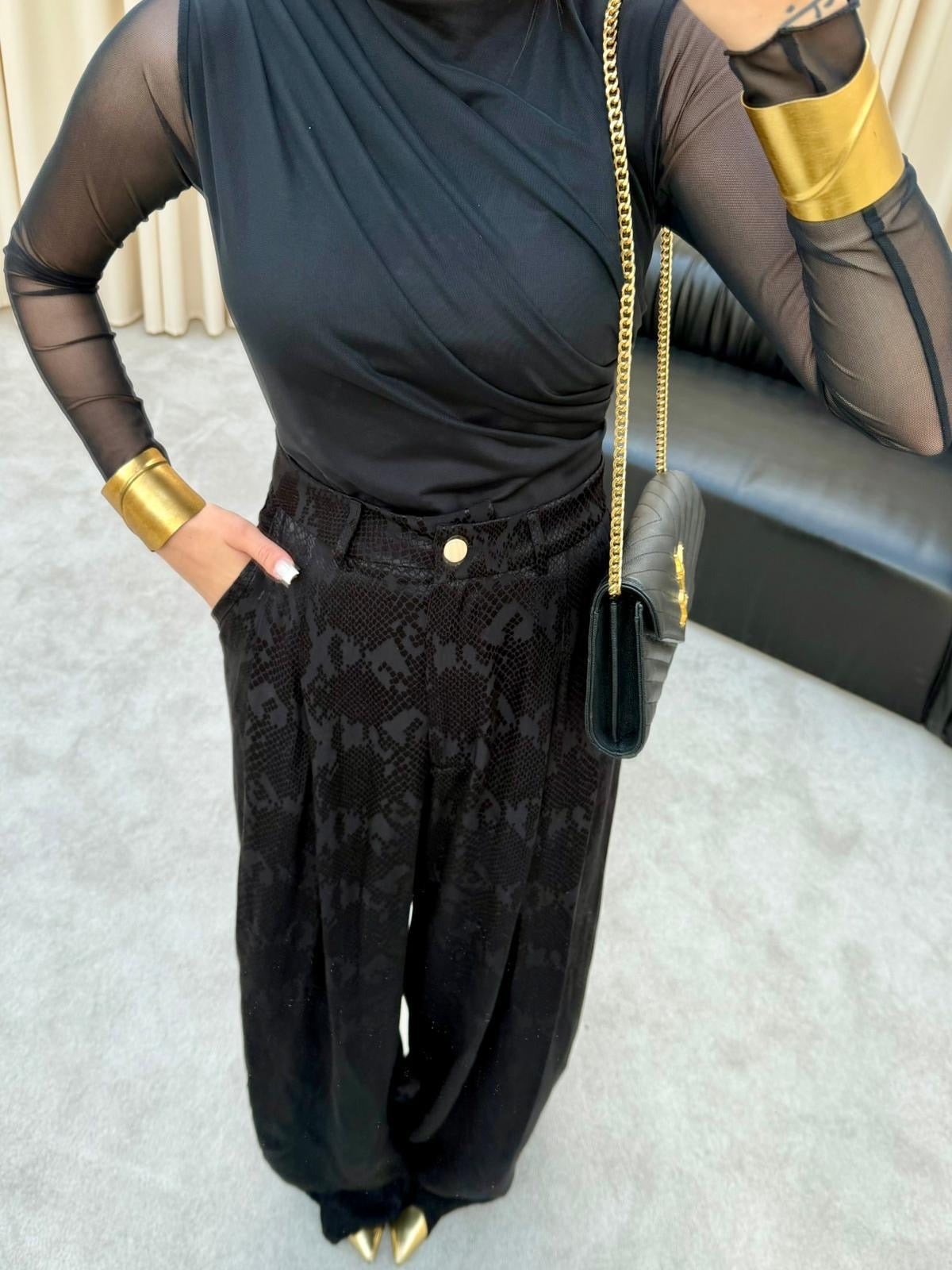 Snake Satin Pants