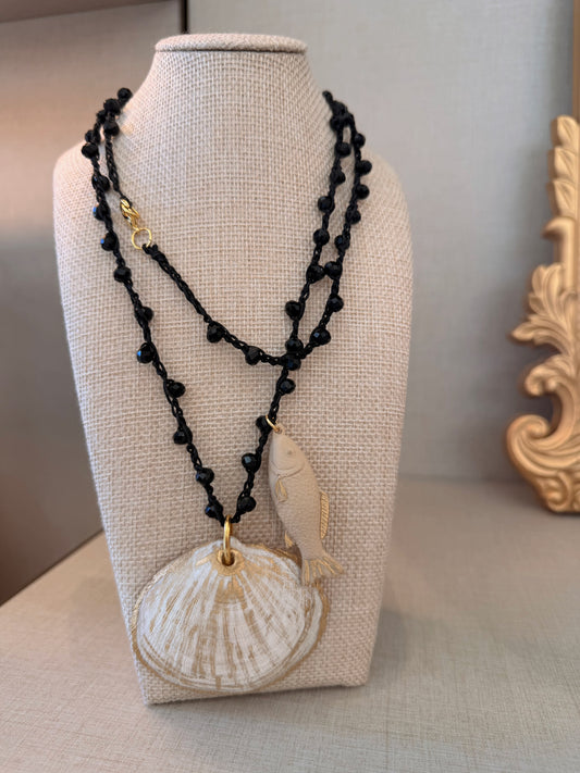 Long woven necklaces
