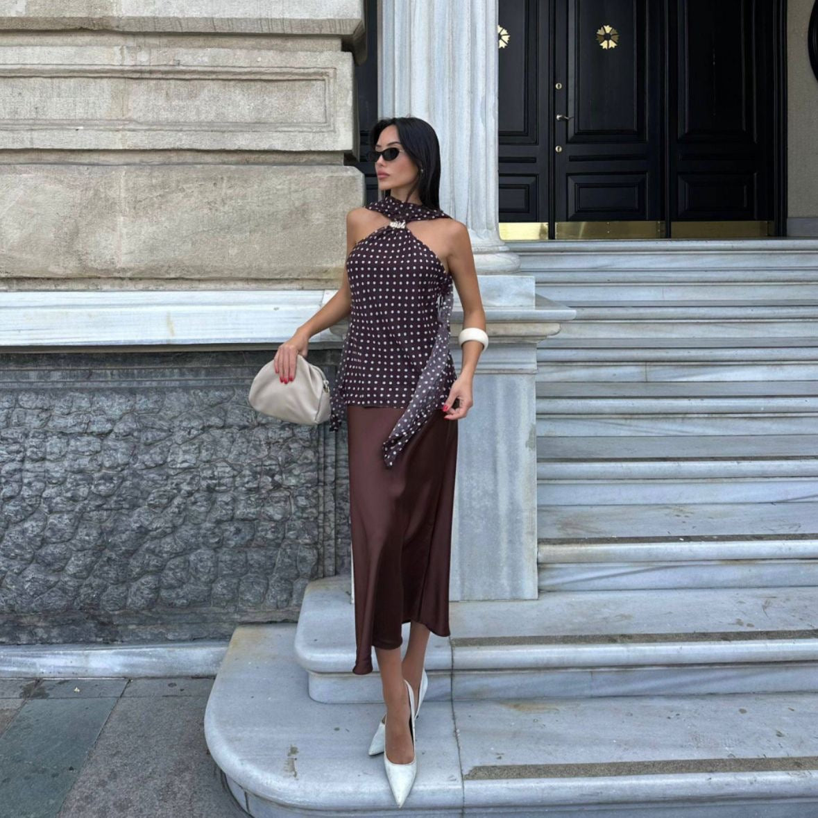 White Polka Dots Top