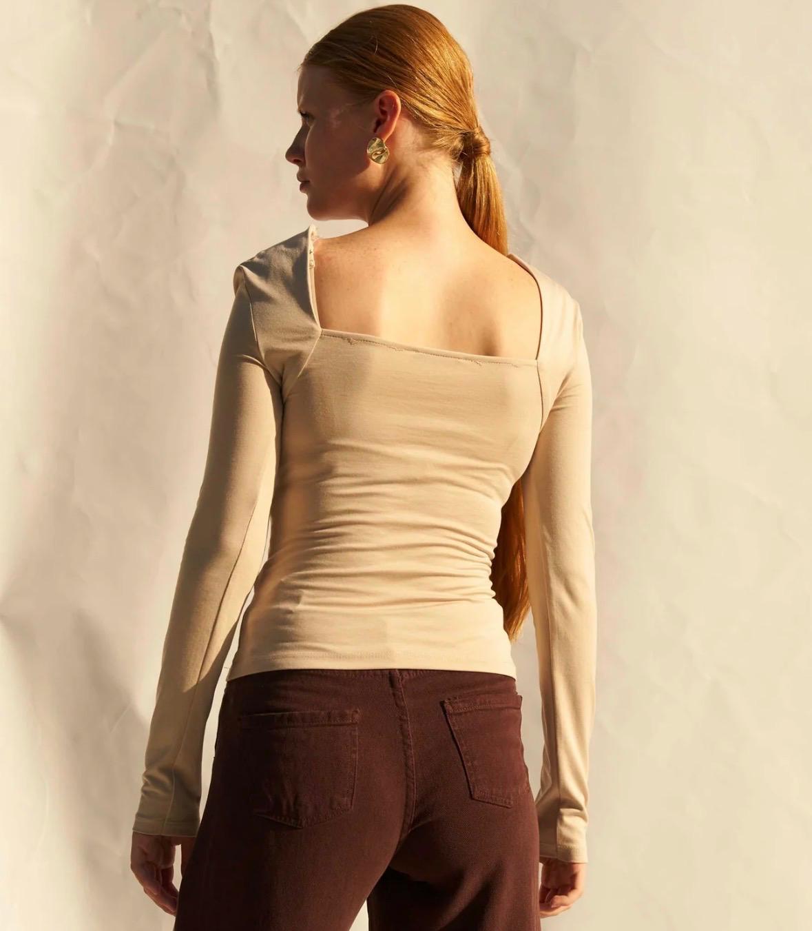 Ruched Long-Sleeve Top