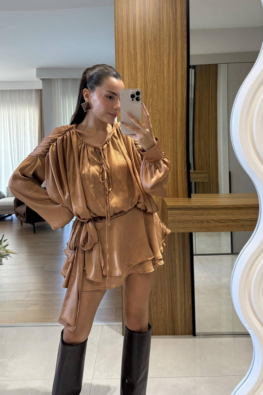 Choco Satin Dress