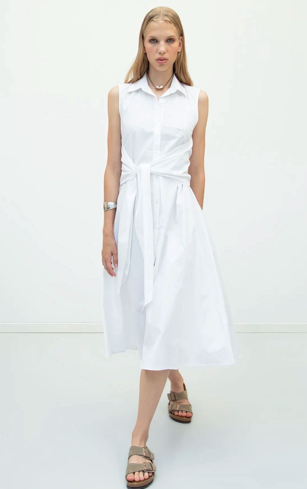 Sleeveless Shirt Dress