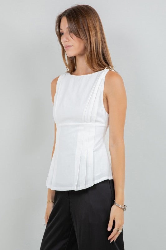 Bejeweled Pleated Top