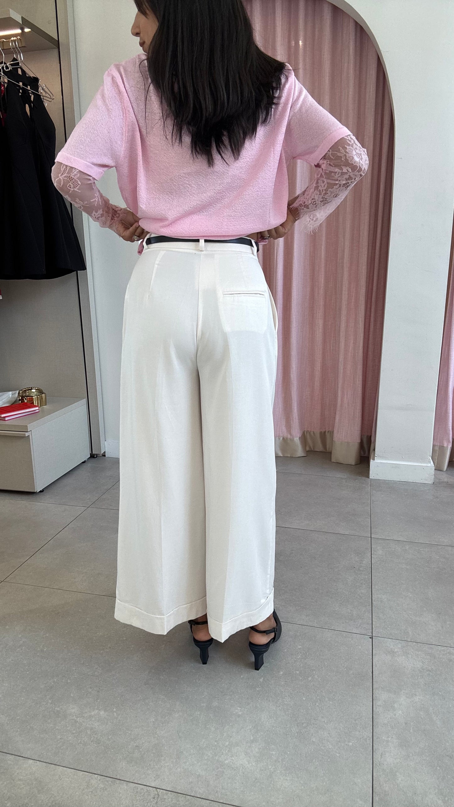 Ivory Belt Pants