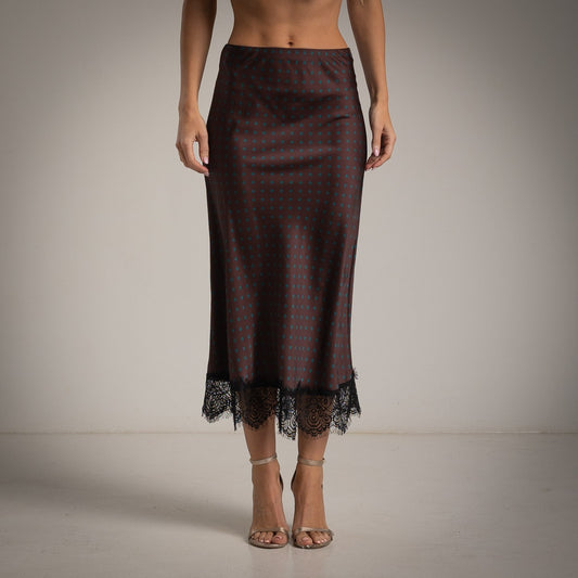 Satin lace skirt