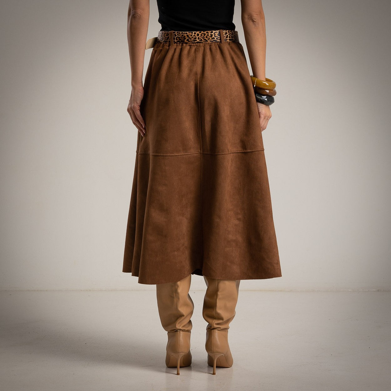 Caramel suede skirt