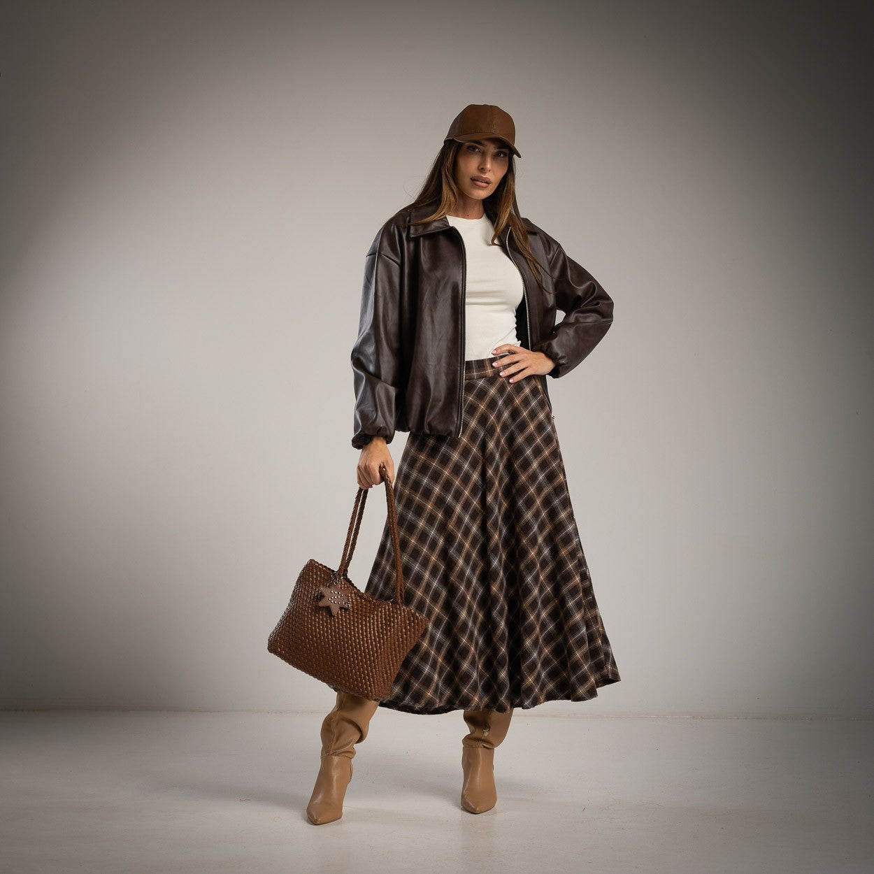 Checked skirt