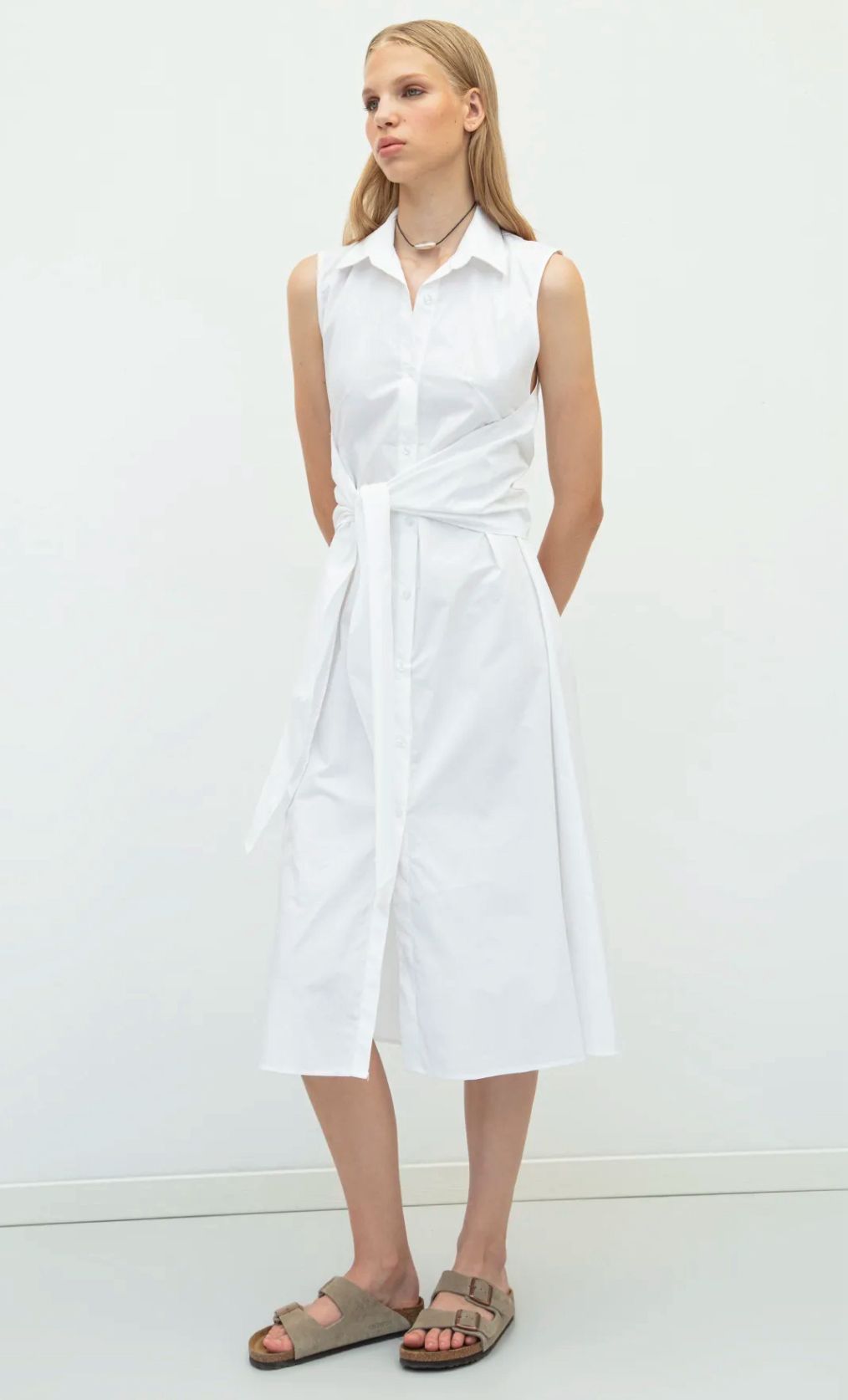 Sleeveless Shirt Dress