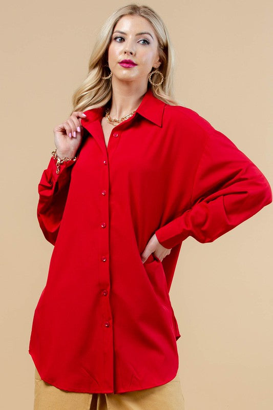 Red Oversized Shirt