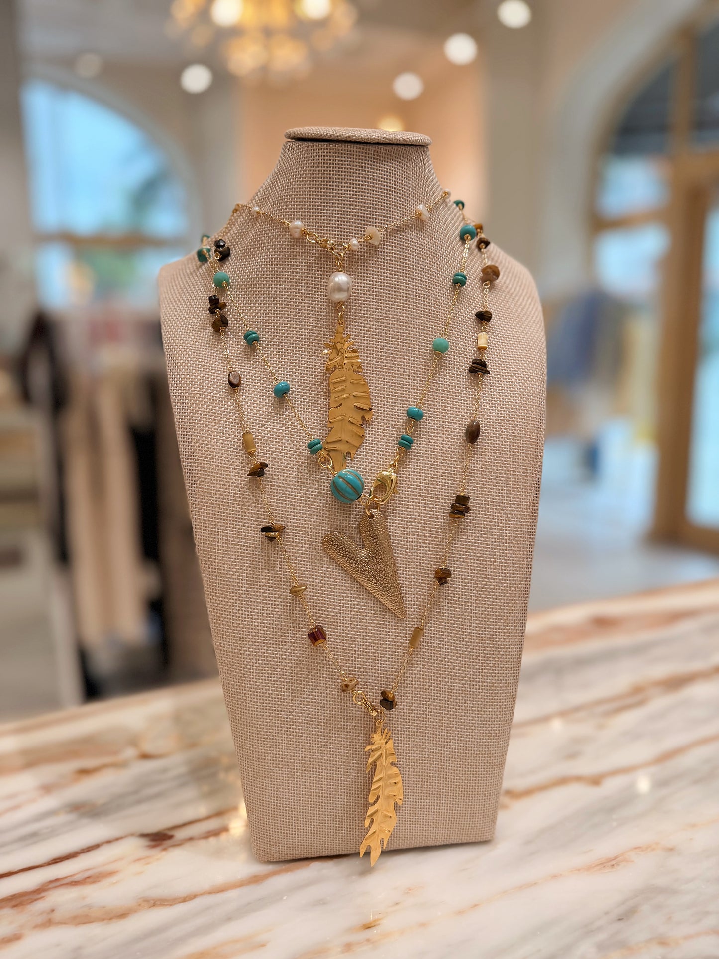 Stones metals necklaces