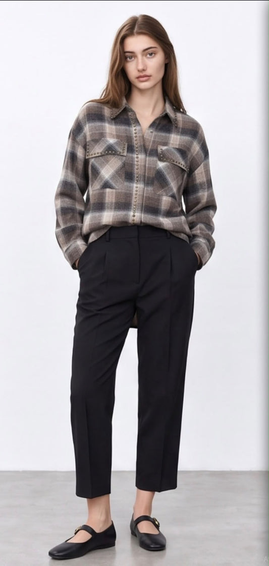 Plaid utility shirt