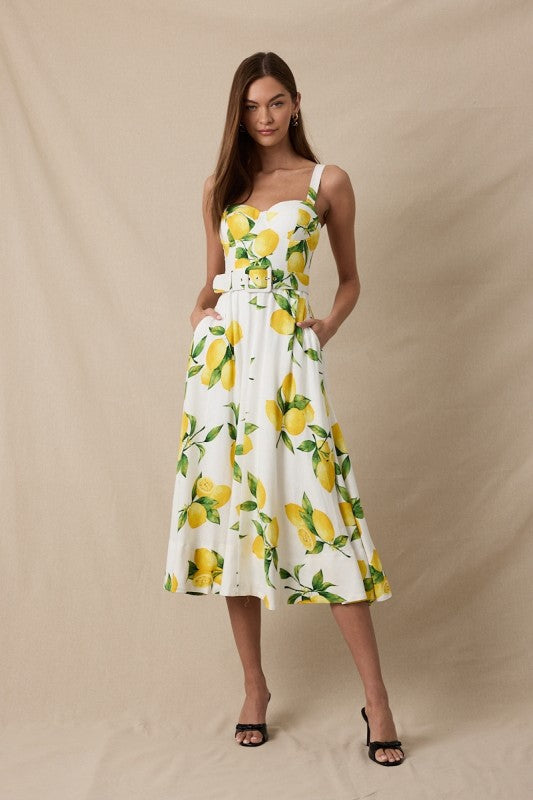 Lemons Midi Dress