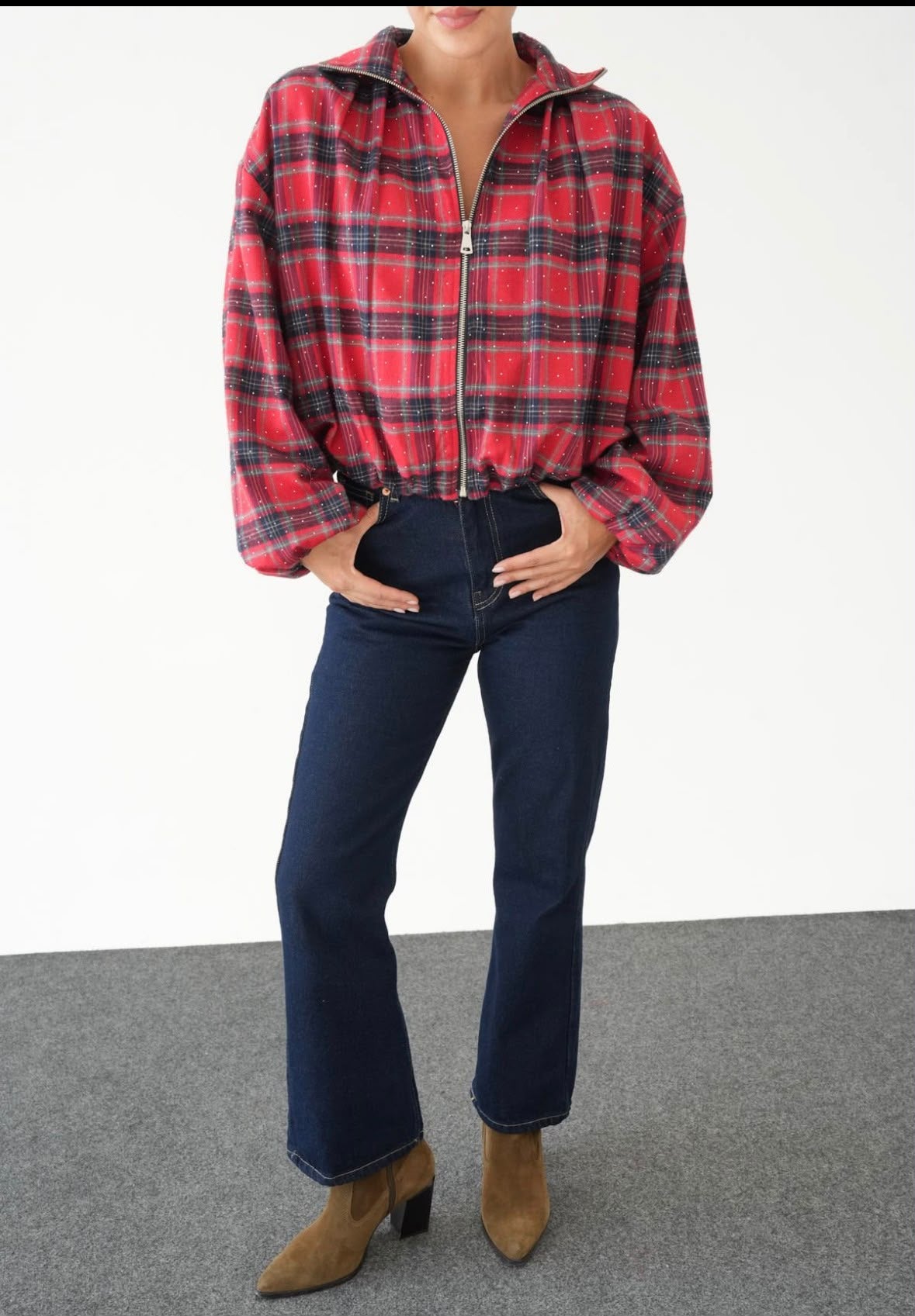 Red plaid jacket