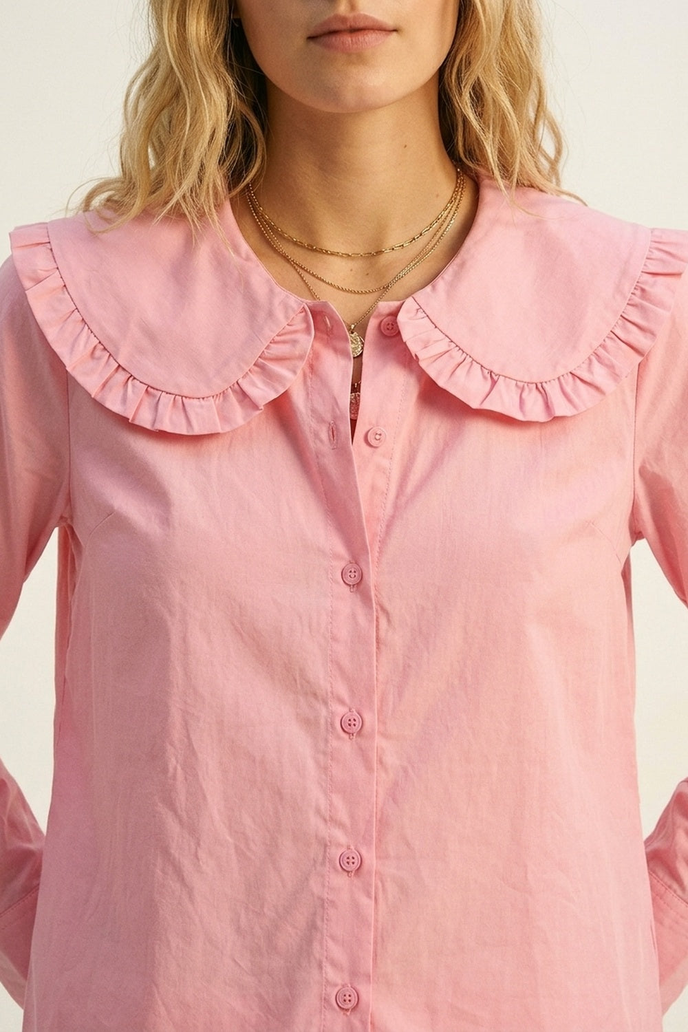 Collar pink shirt