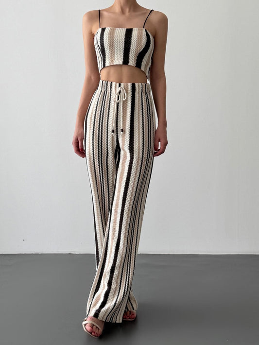 Coffee Striped Pants