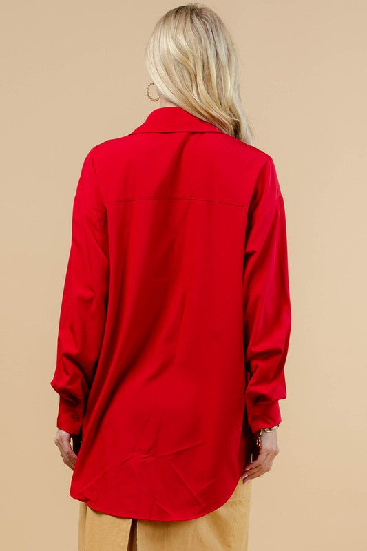 Red Oversized Shirt