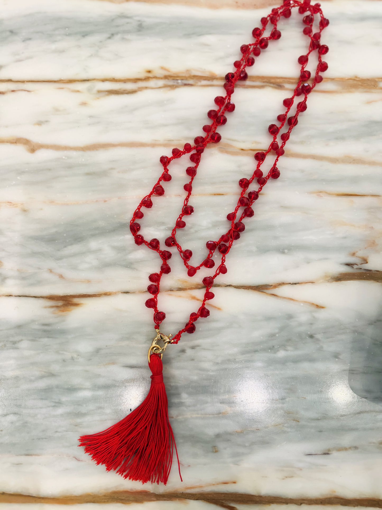 Long woven necklaces