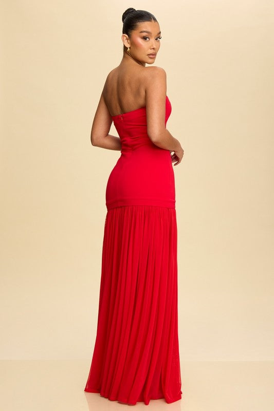 Red Chiffon Gown