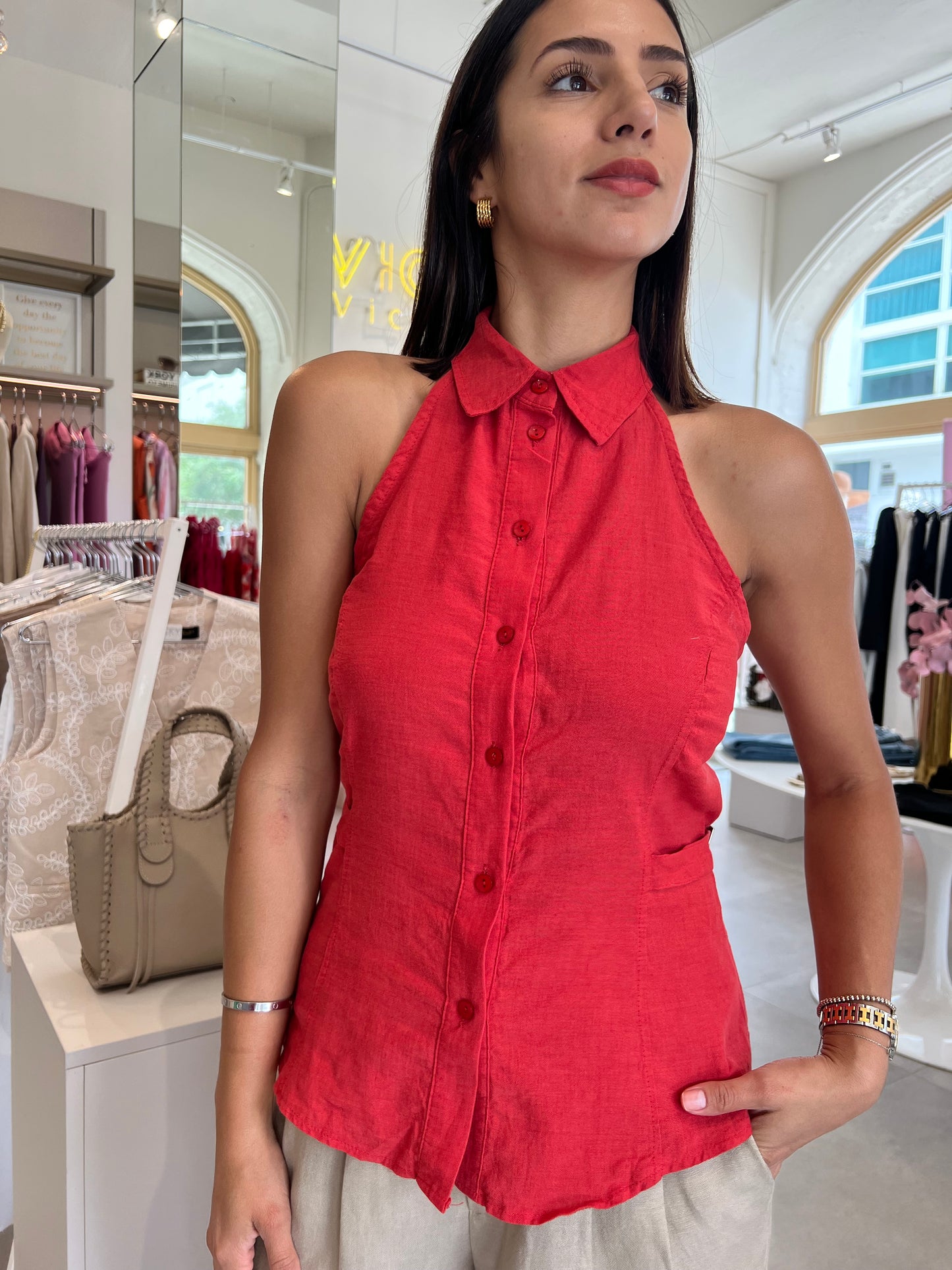 Red Halter Top