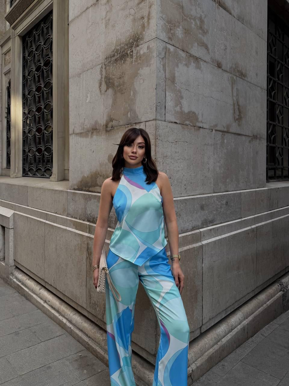 Abstract blue pants