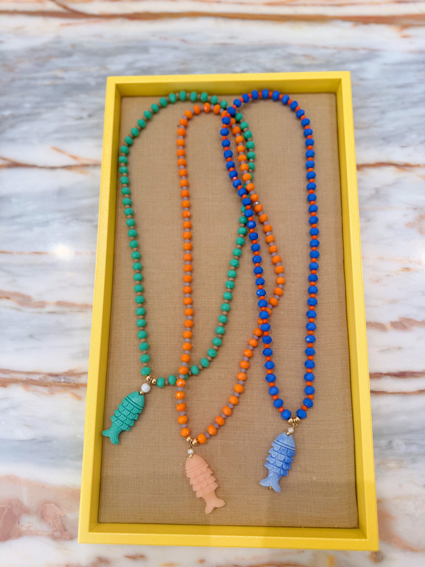 Resin fish necklaces