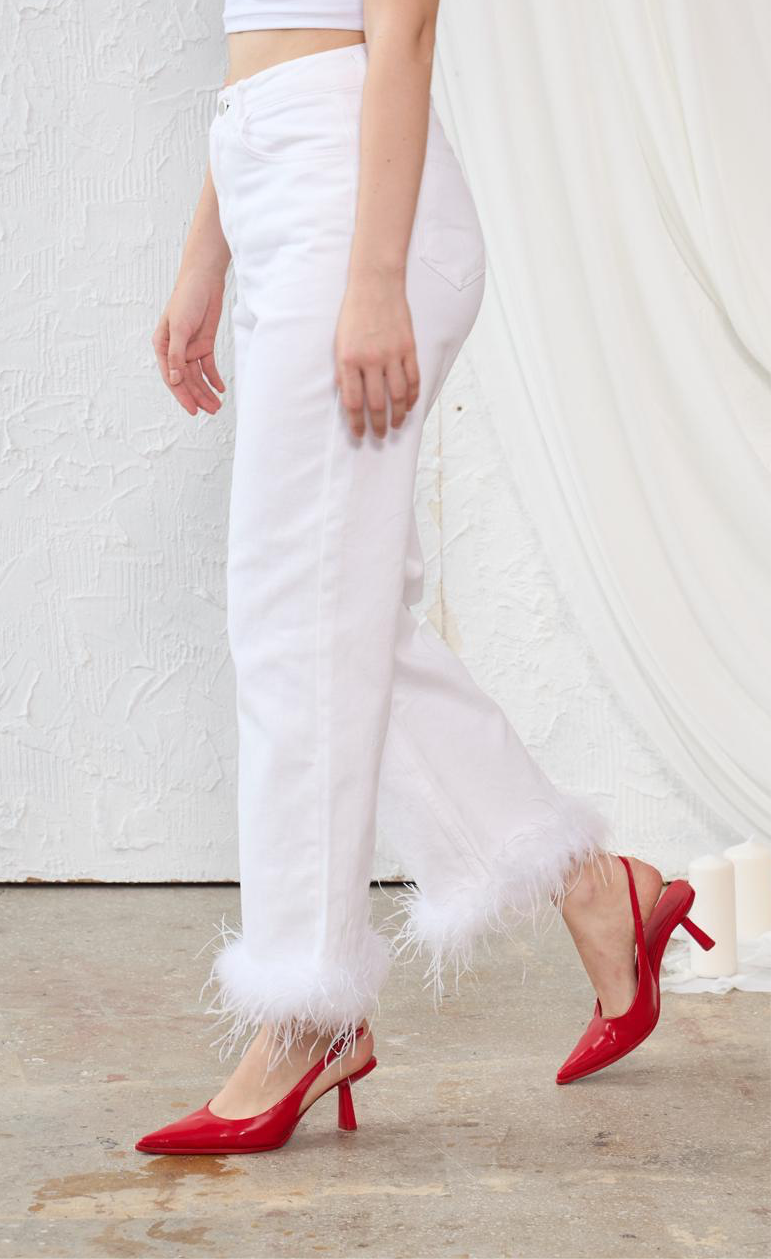 White Feathers Pants