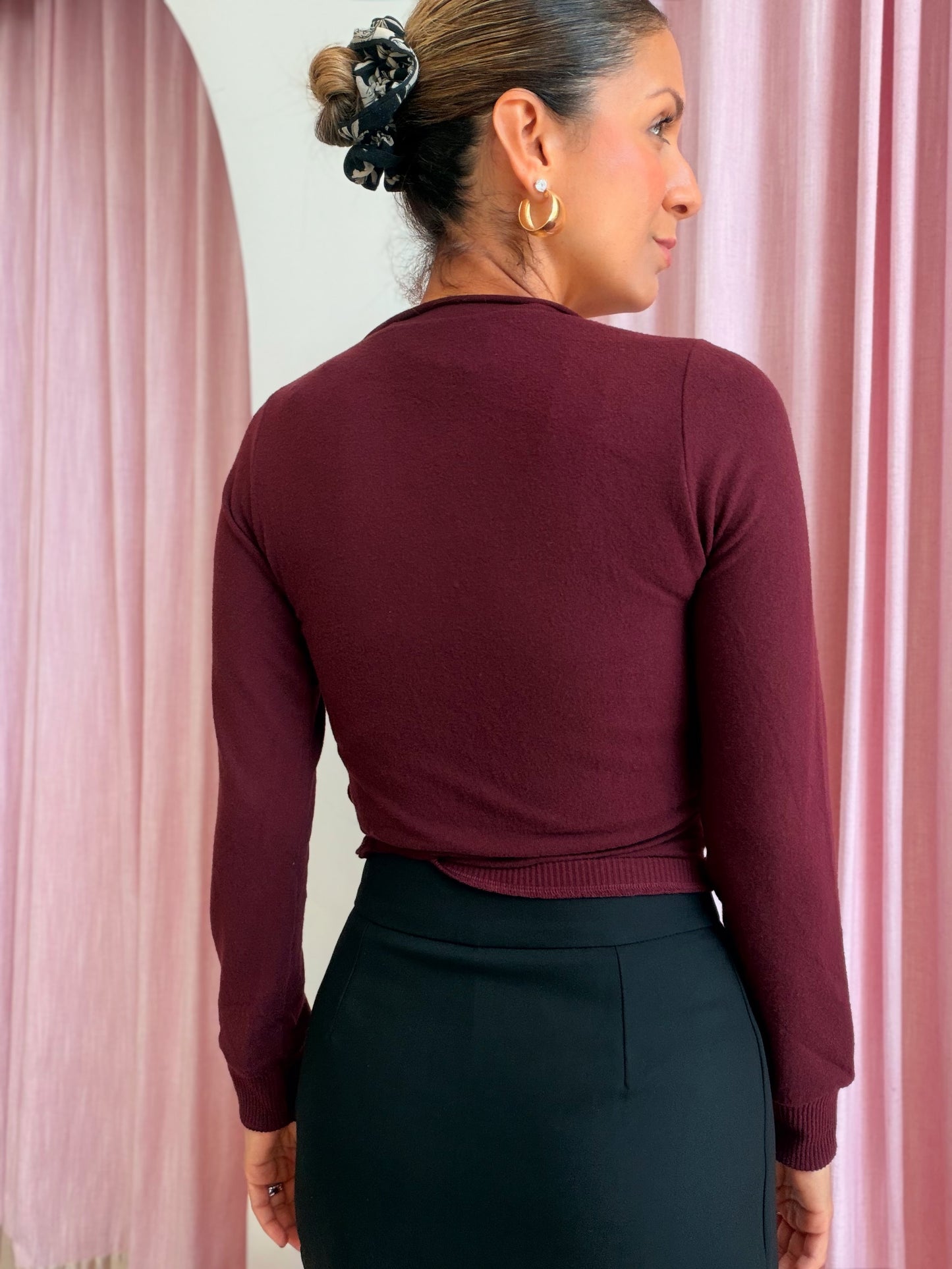 Wrap knit top