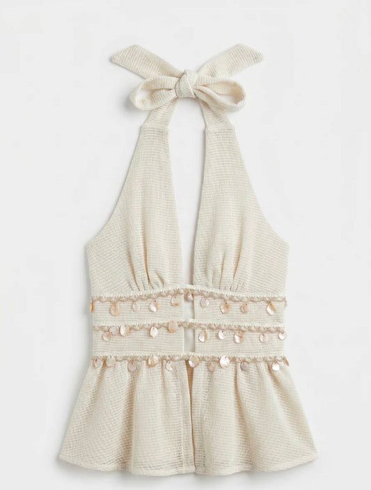 Shell halter top