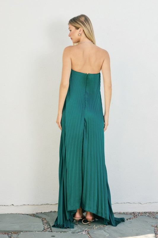 Pleated Emerald Dress