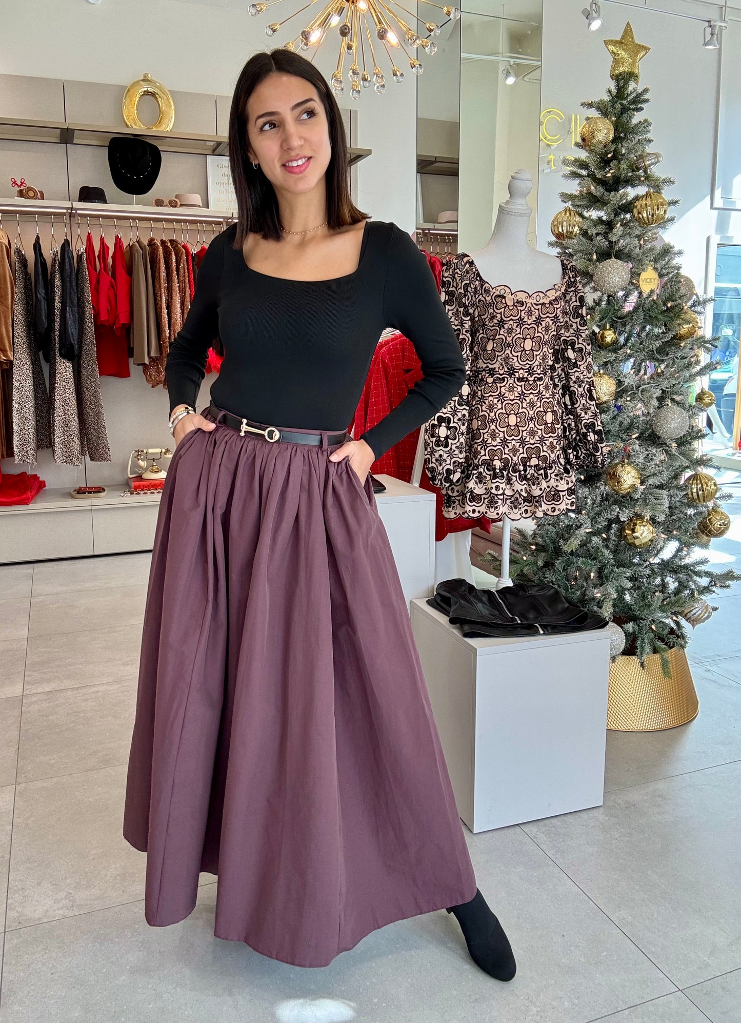 Cotton Belted Skirt