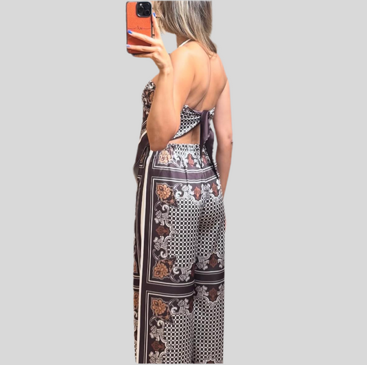 Brown Scarf Top