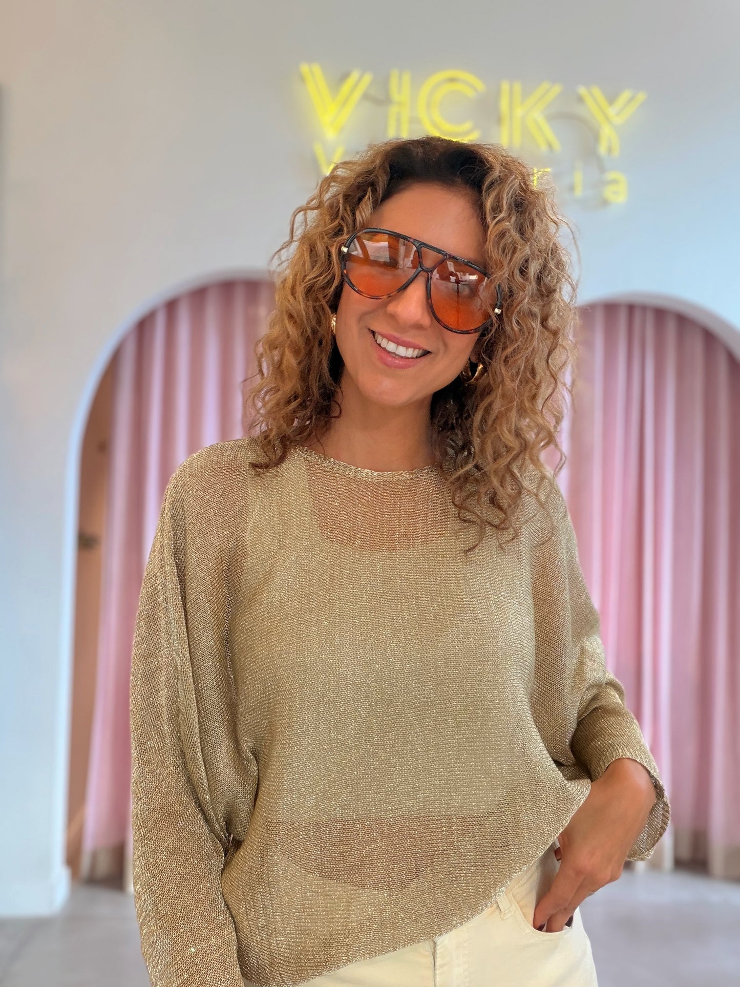Metallic sweater