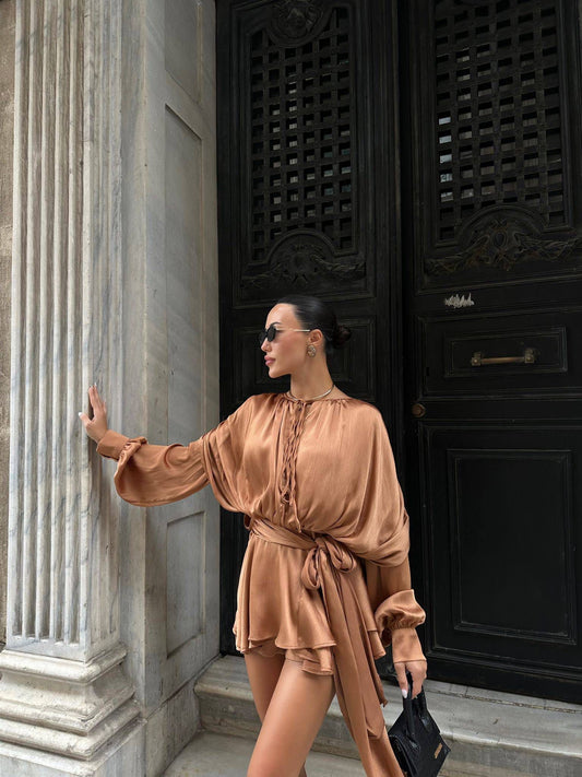 Choco Satin Dress