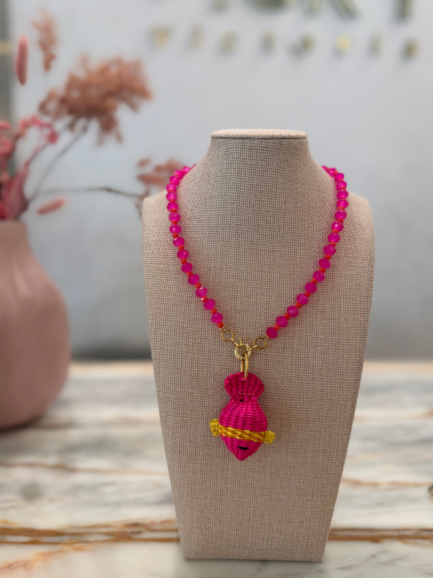 Short woven necklaces