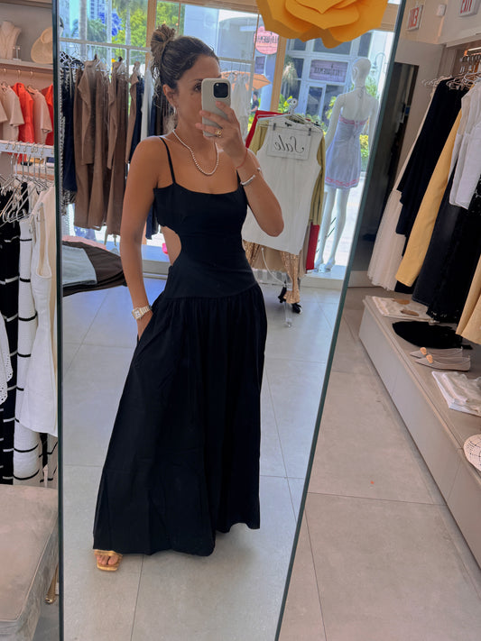 Open Back Black Dress