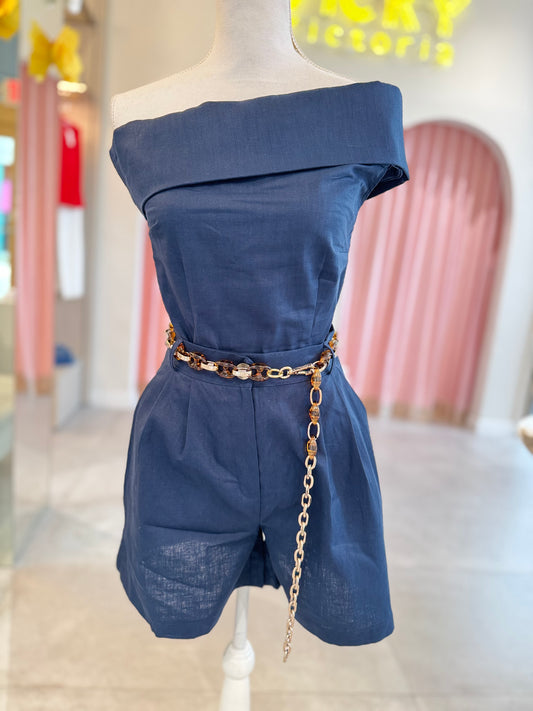 Elida Navy Top