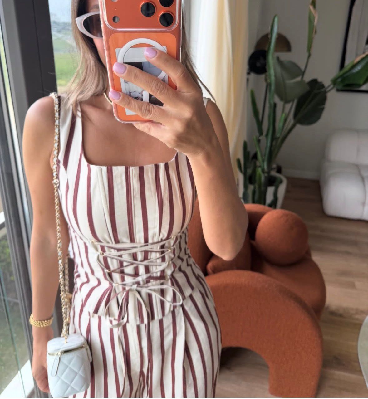 Stripe corset top